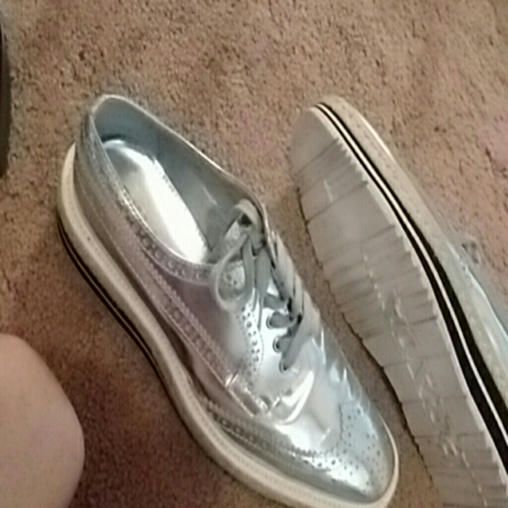 Prada silver shoes